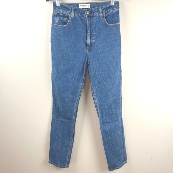 Abercrombie & Fitch Denim - Abercrombie Blue Curve Love Slim Straight Ultra High Rise Jeans 27/4
